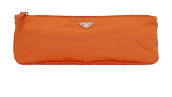 Prada Logo-Plaque Long Zip Clutch, Nylon, Orange, 31/29, 2*